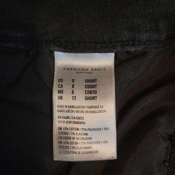 American Eagle Jeans 8 S Super Hi Rise Jegging 360 Next Level Stretch Black - Picture 6 of 12